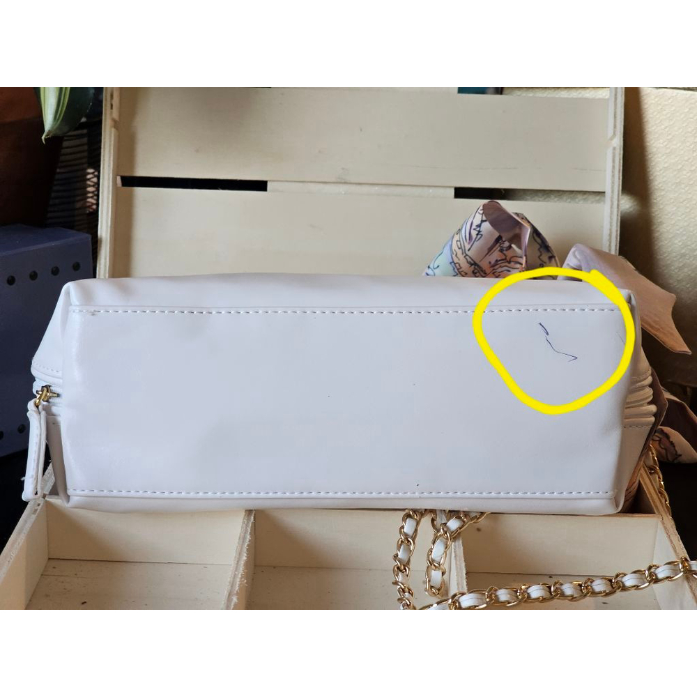 YSL Yves Saint Laurent White Clutch w/Crossbody, Twilly and Charm Added - Picture 15 of 15